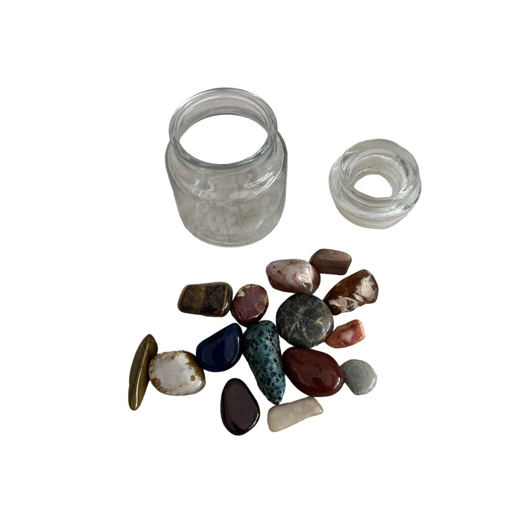 Lot Of Vintage Rocks In VTG Jars
